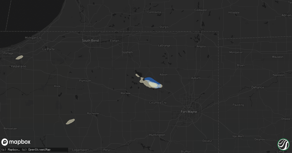 Hail map in Cromwell, IN on September 15, 2026