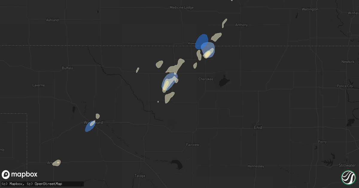 Hail map in Dacoma, OK on September 15, 2026