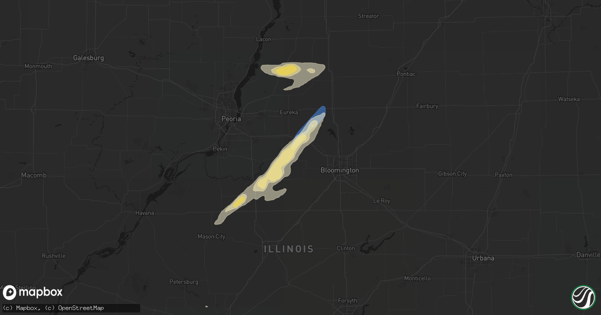 Hail map in Danvers, IL on September 15, 2026