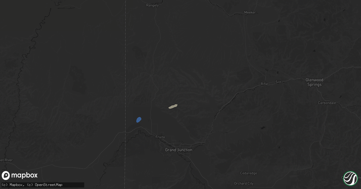 Hail map in De Beque, CO on September 15, 2026