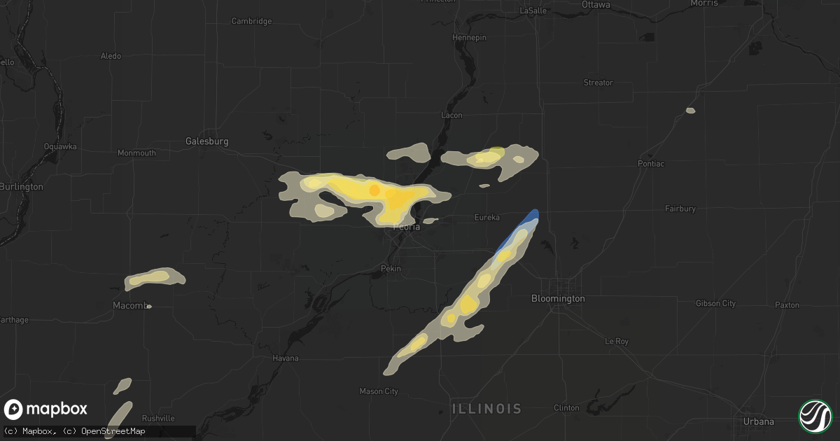 Hail map in East Peoria, IL on September 15, 2026