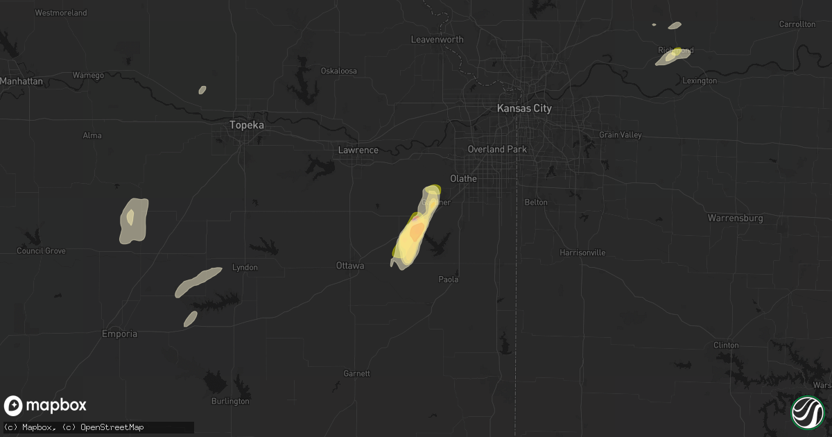 Hail map in Edgerton, KS on September 15, 2026