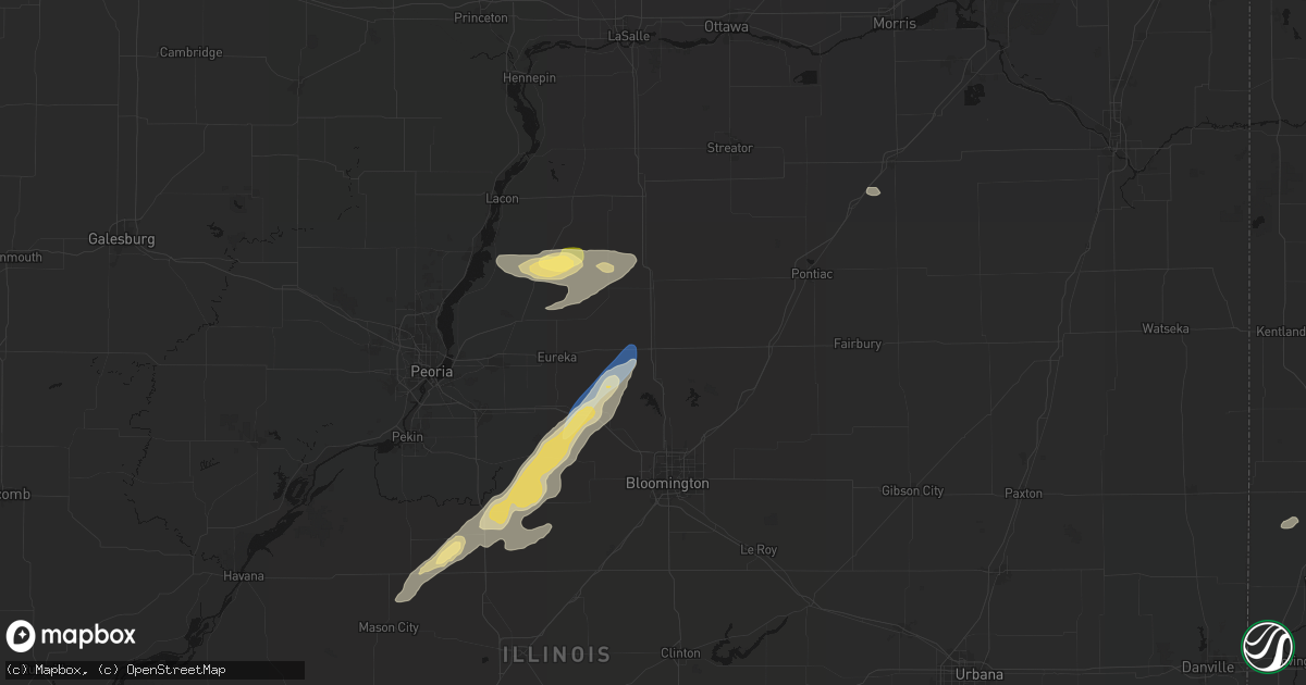 Hail map in El Paso, IL on September 15, 2026