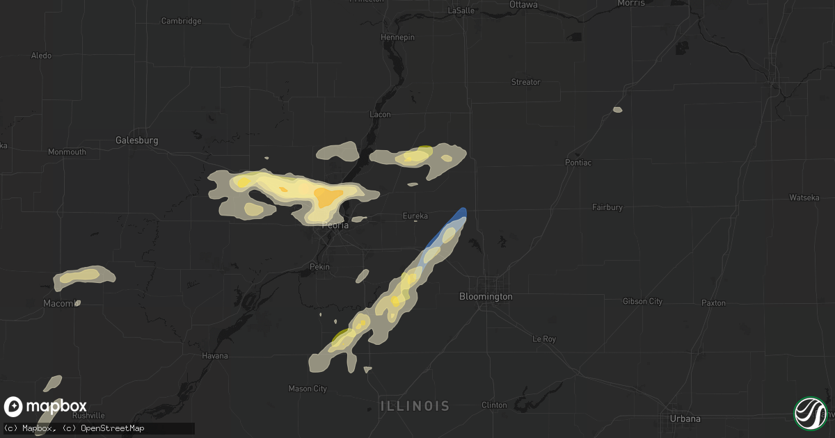 Hail map in Eureka, IL on September 15, 2026