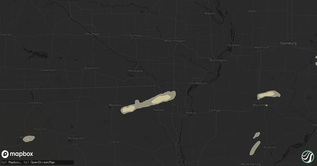 Hail map in Farmington, IA on September 15, 2026