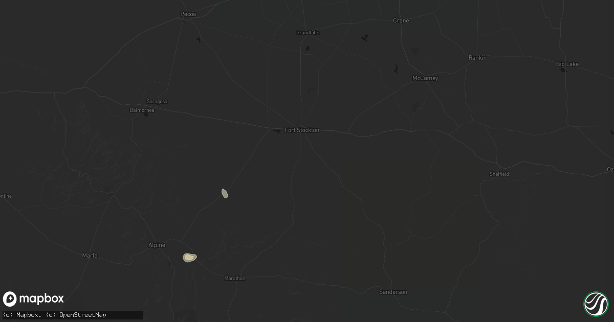 Hail map in Fort Stockton, TX on September 15, 2026