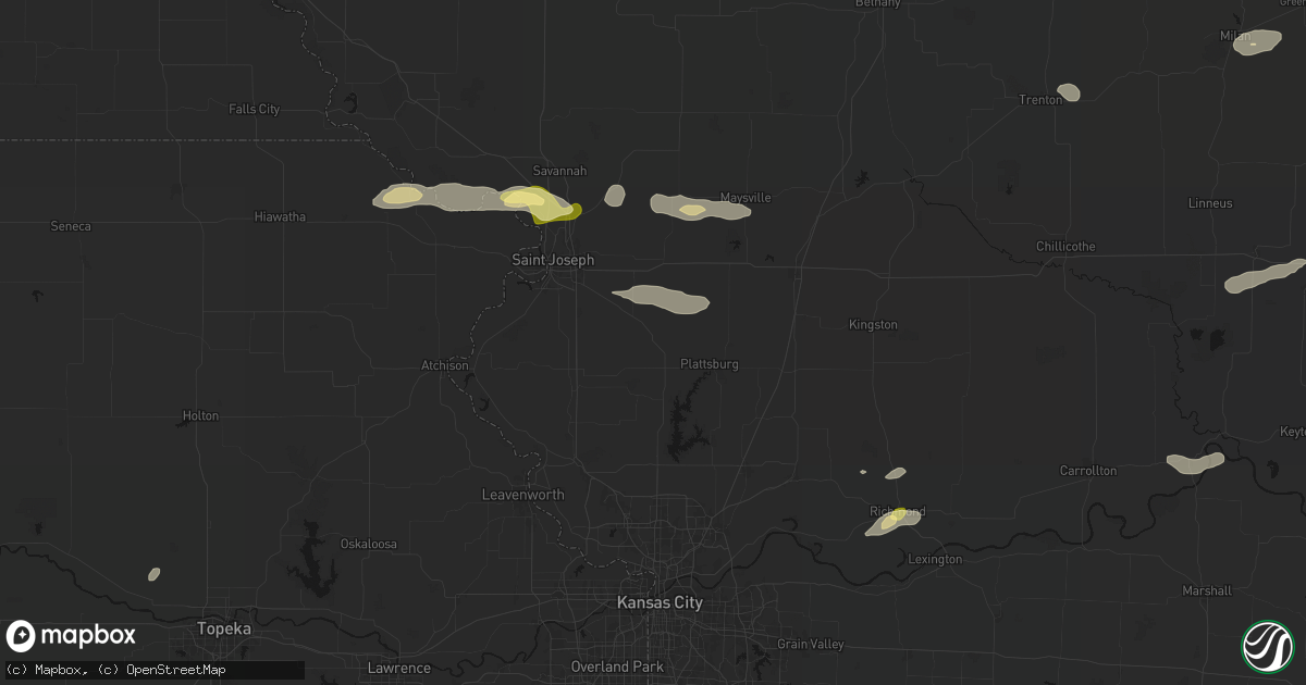Hail map in Gower, MO on September 15, 2026