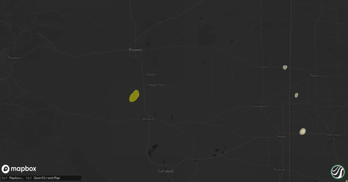 Hail map in Hagerman, NM on September 15, 2026