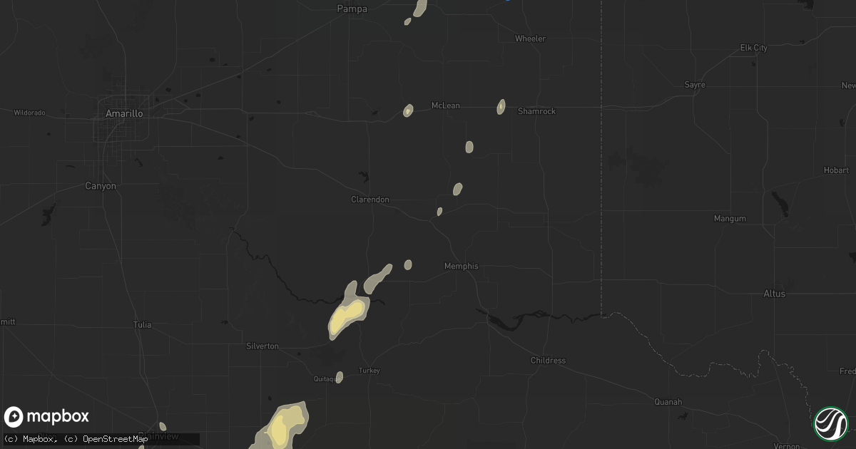 Hail map in Hedley, TX on September 15, 2026
