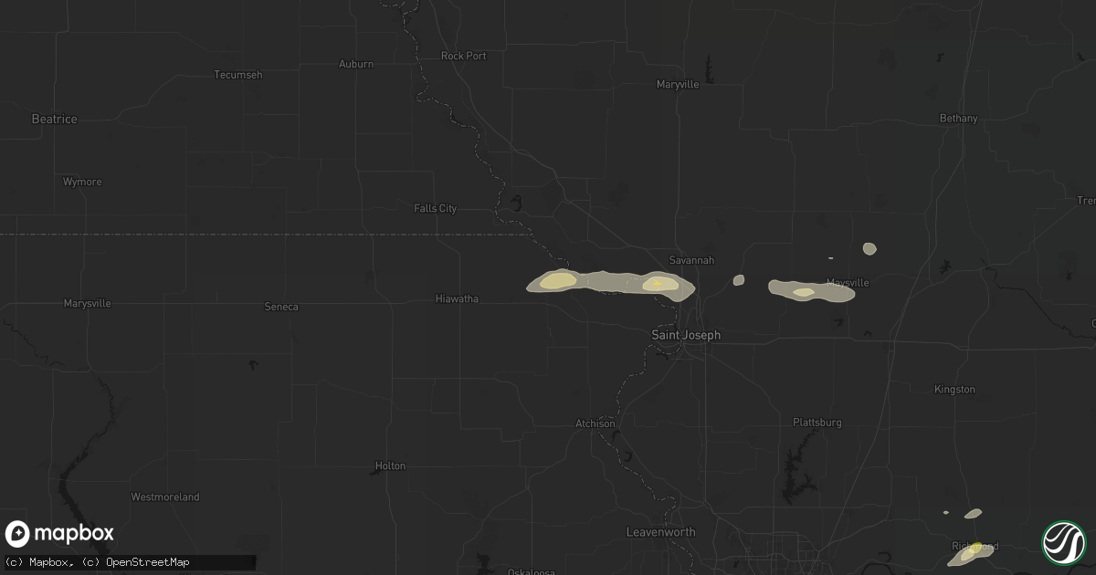 Hail map in Highland, KS on September 15, 2026