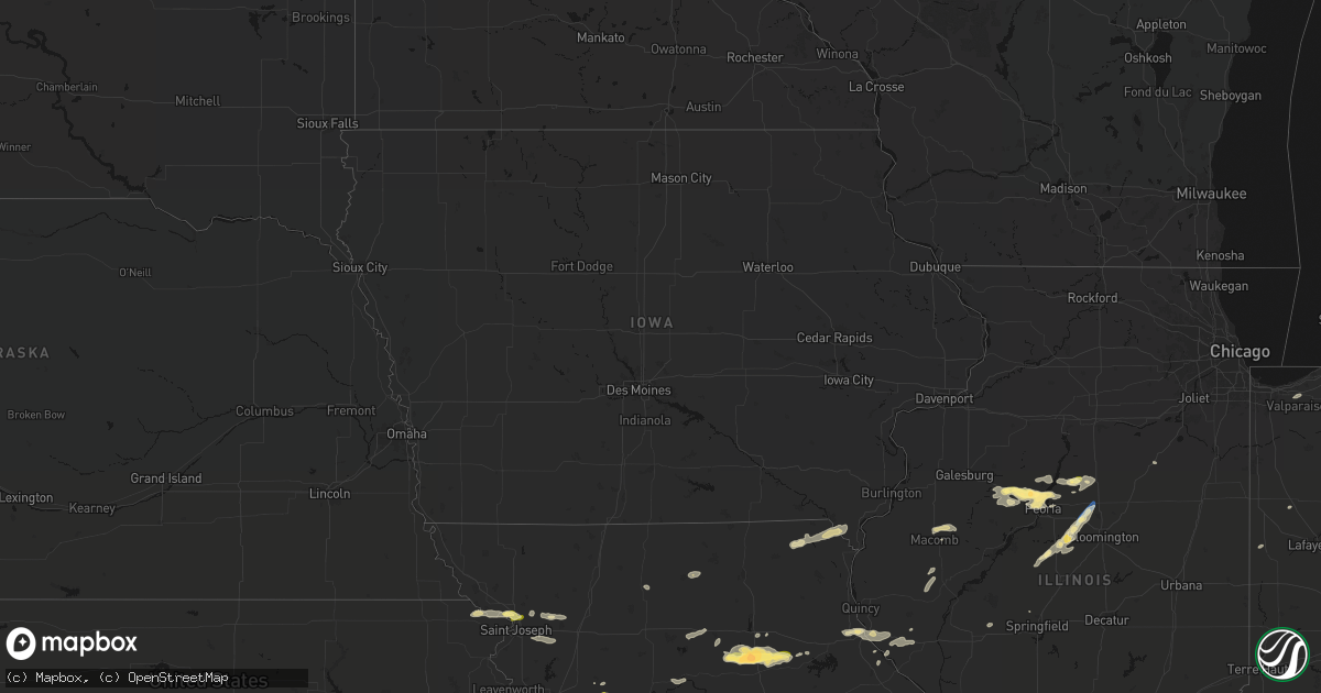 Hail map in Iowa on September 15, 2026