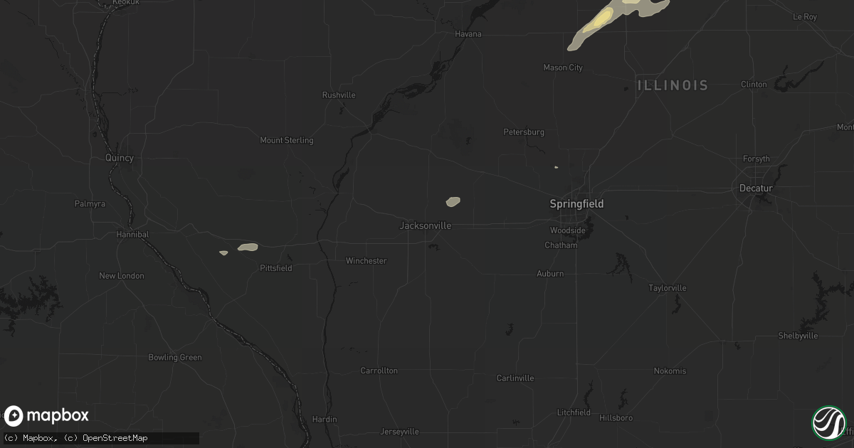 Hail map in Jacksonville, IL on September 15, 2026