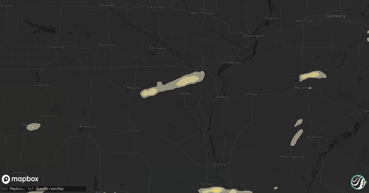 Hail map in Kahoka, MO on September 15, 2026