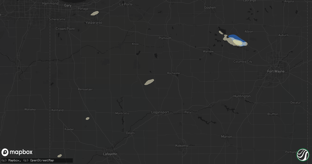Hail map in Kewanna, IN on September 15, 2026