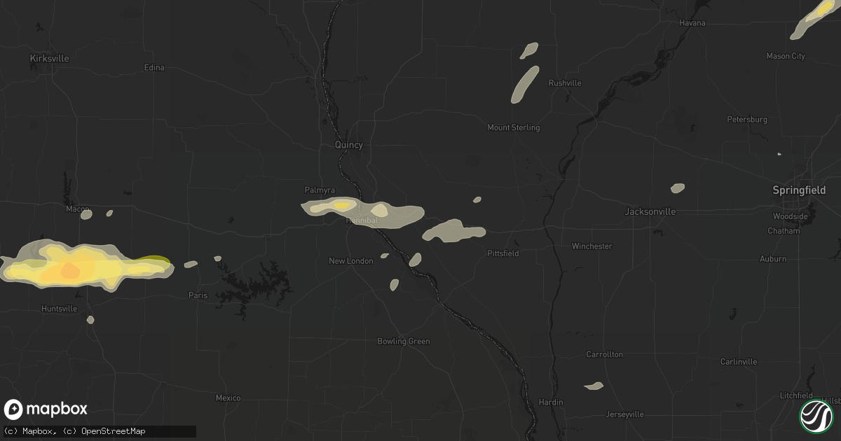 Hail map in Kinderhook, IL on September 15, 2026