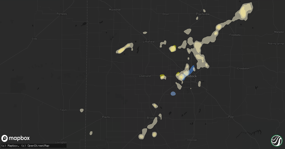 Hail map in Levelland, TX on September 15, 2026