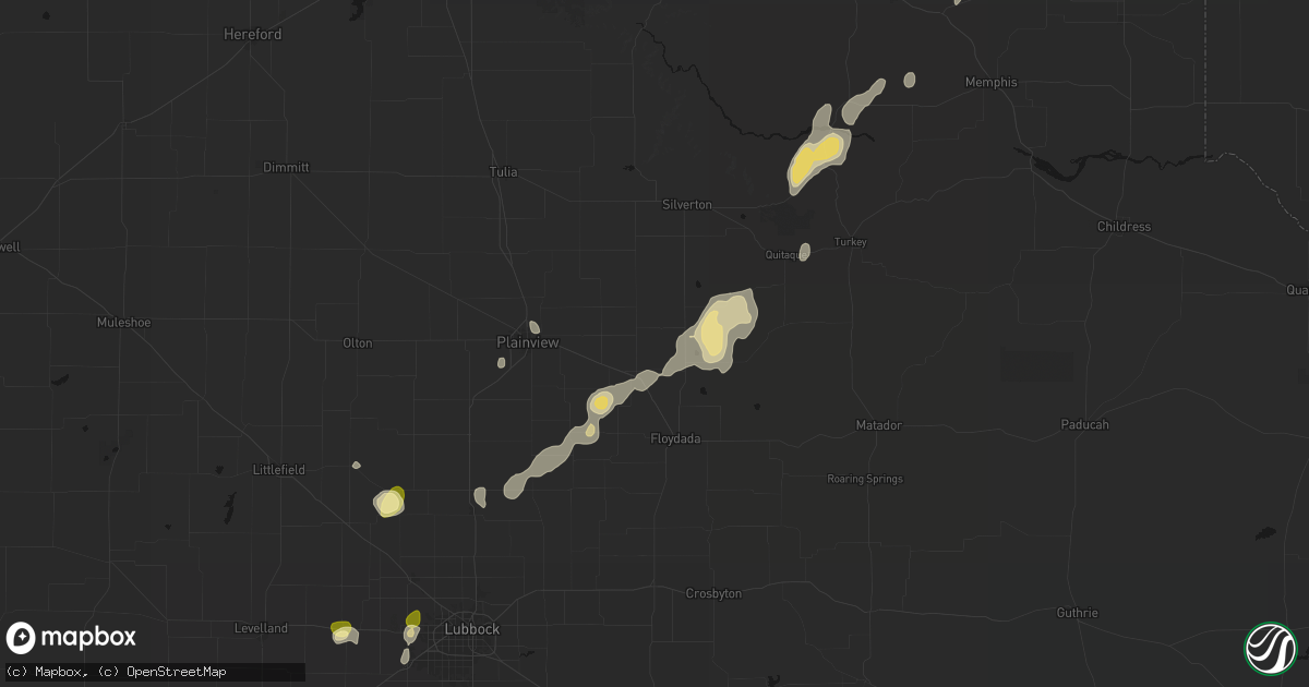 Hail map in Lockney, TX on September 15, 2026