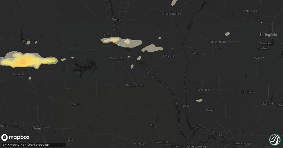 Hail map in Louisiana, MO on September 15, 2026