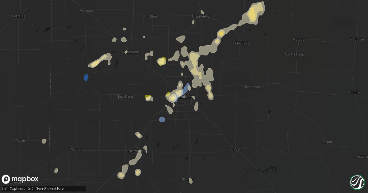 Hail map in Lubbock, TX on September 15, 2026