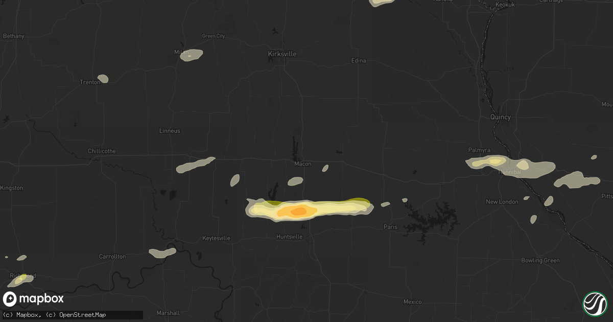 Hail map in Macon, MO on September 15, 2026