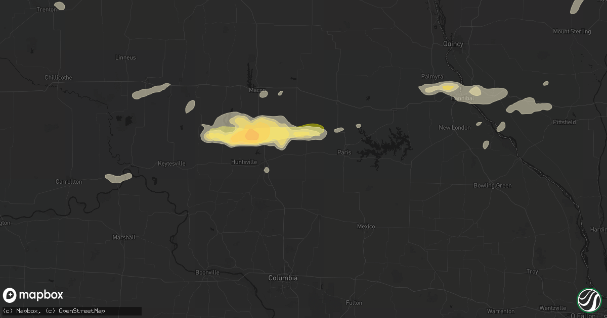 Hail map in Madison, MO on September 15, 2026