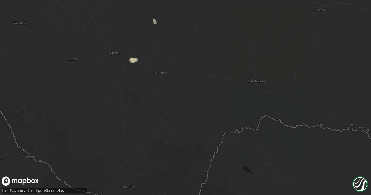 Hail map in Marathon, TX on September 15, 2026
