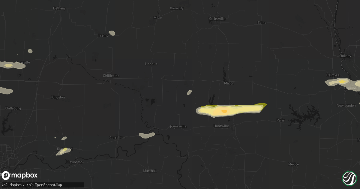 Hail map in Marceline, MO on September 15, 2026