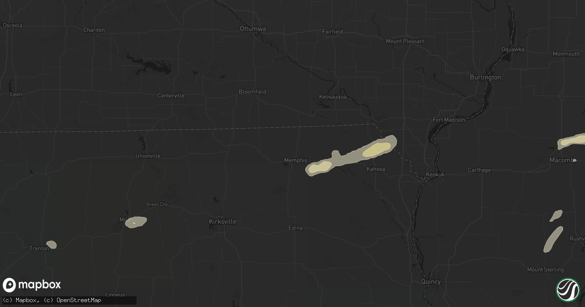 Hail map in Memphis, MO on September 15, 2026