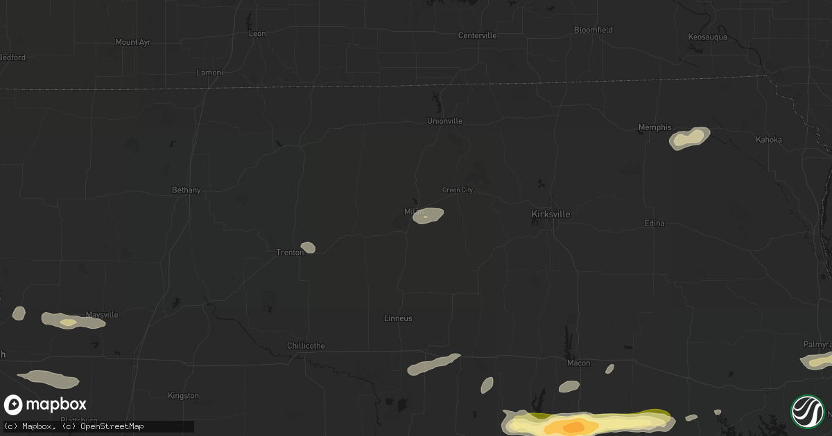Hail map in Milan, MO on September 15, 2026