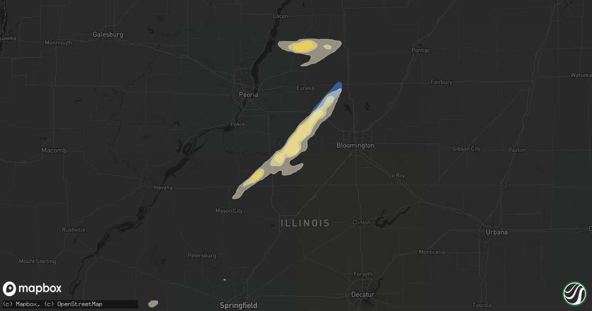 Hail map in Minier, IL on September 15, 2026