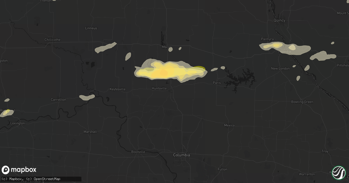 Hail map in Moberly, MO on September 15, 2026
