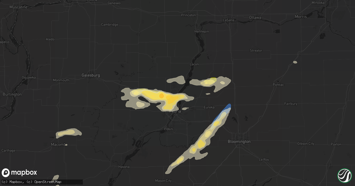 Hail map in Mossville, IL on September 15, 2026