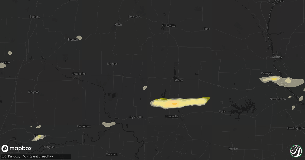 Hail map in New Cambria, MO on September 15, 2026
