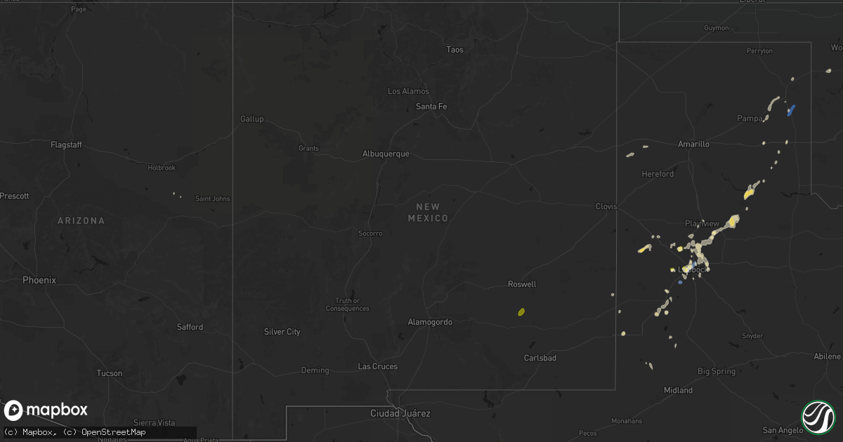 Hail map in New Mexico on September 15, 2026