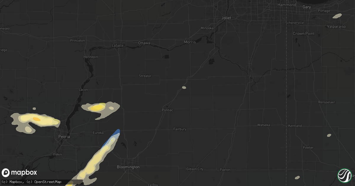 Hail map in Odell, IL on September 15, 2026