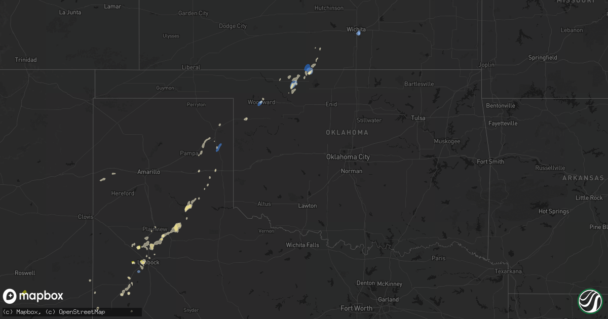 Hail map in Oklahoma on September 15, 2026