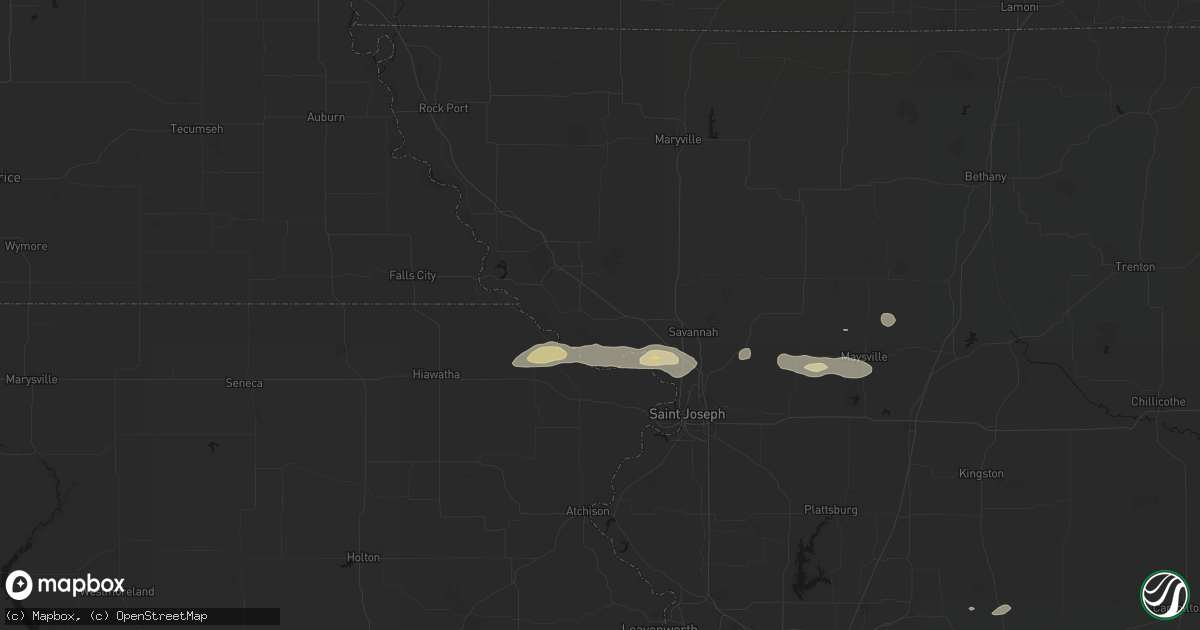 Hail map in Oregon, MO on September 15, 2026