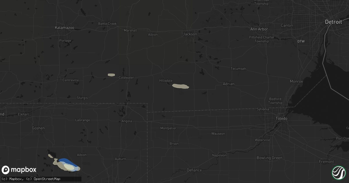 Hail map in Osseo, MI on September 15, 2026