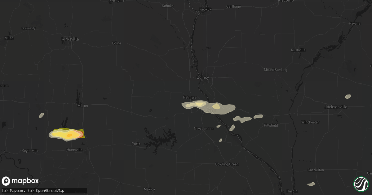Hail map in Palmyra, MO on September 15, 2026