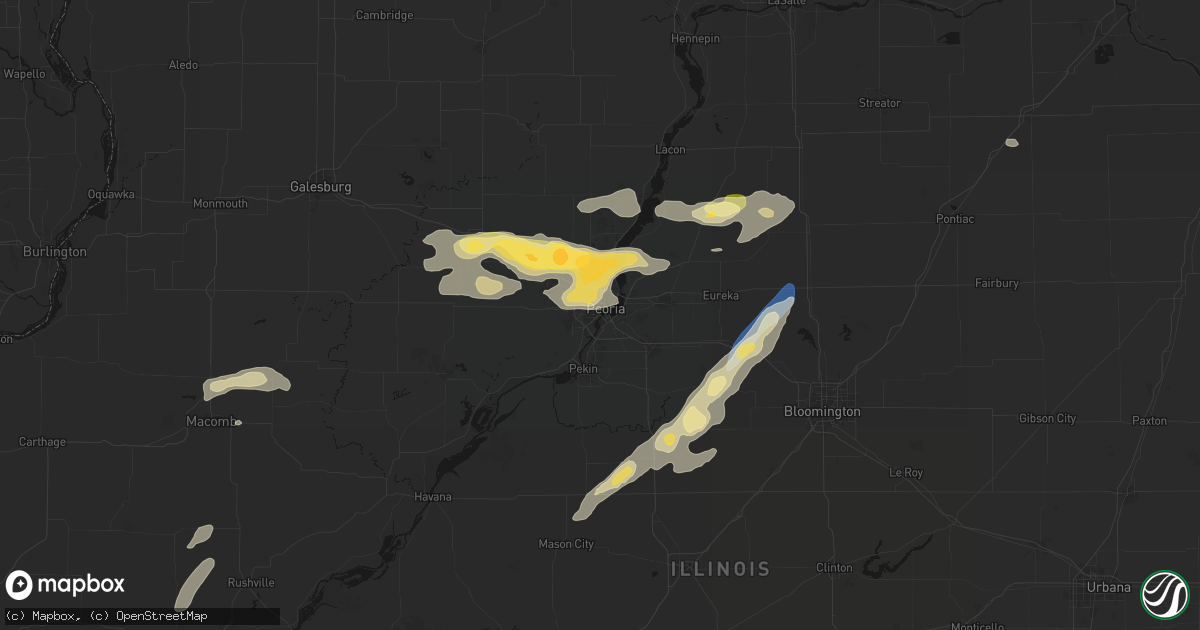 Hail map in Peoria, IL on September 15, 2026