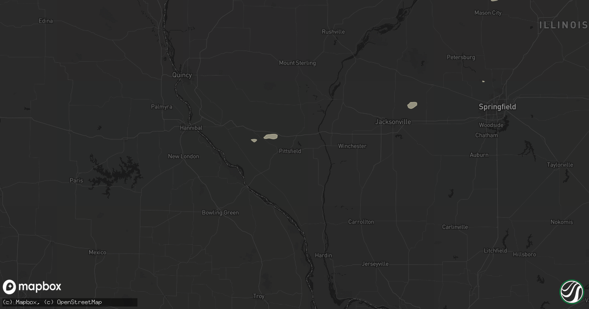 Hail map in Pittsfield, IL on September 15, 2026