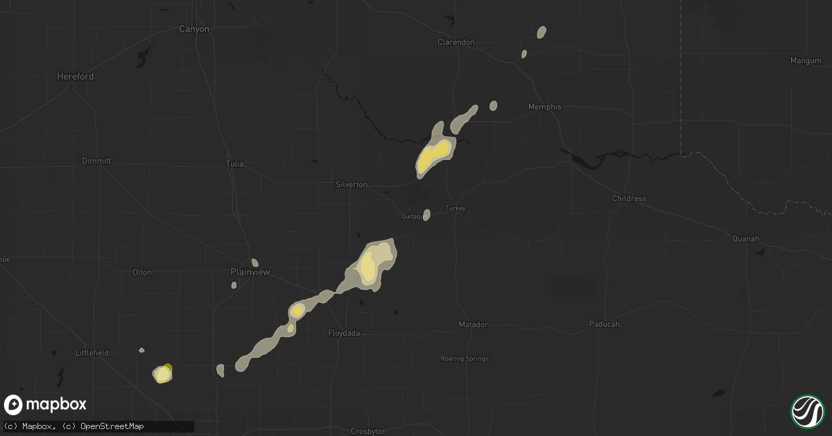 Hail map in Quitaque, TX on September 15, 2026