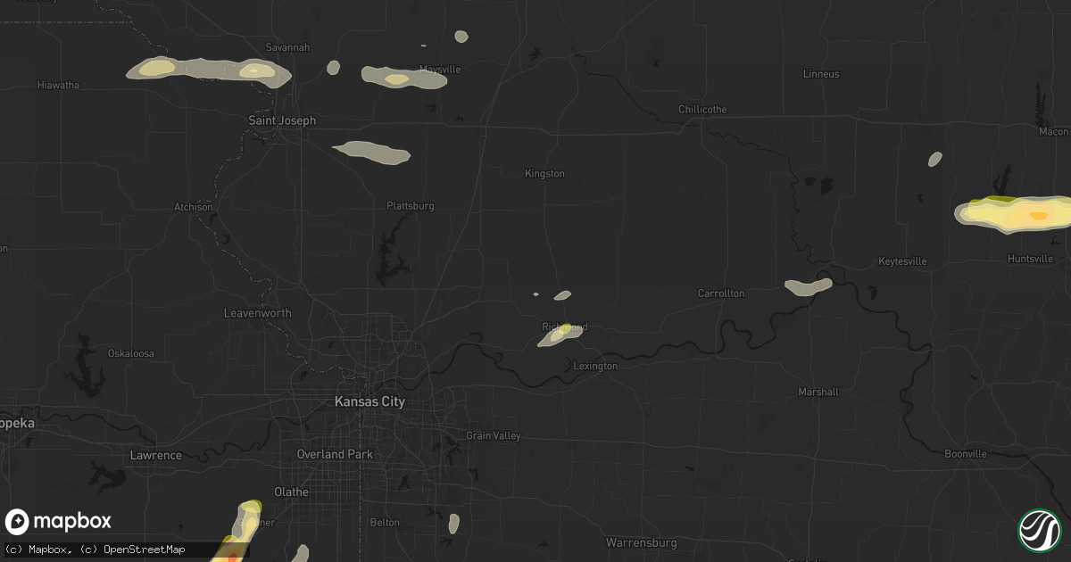 Hail map in Rayville, MO on September 15, 2026