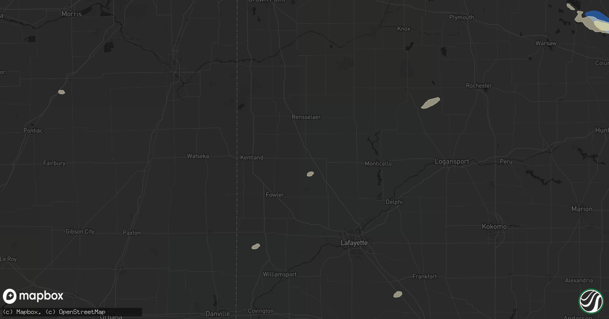 Hail map in Remington, IN on September 15, 2026