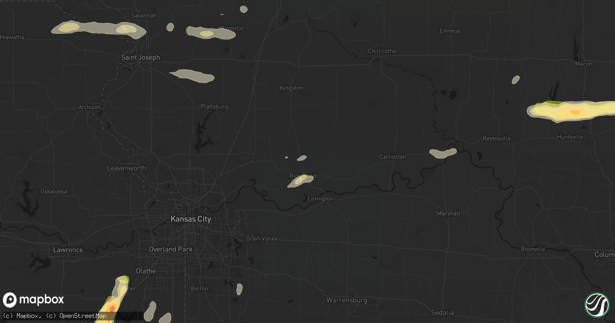 Hail map in Richmond, MO on September 15, 2026