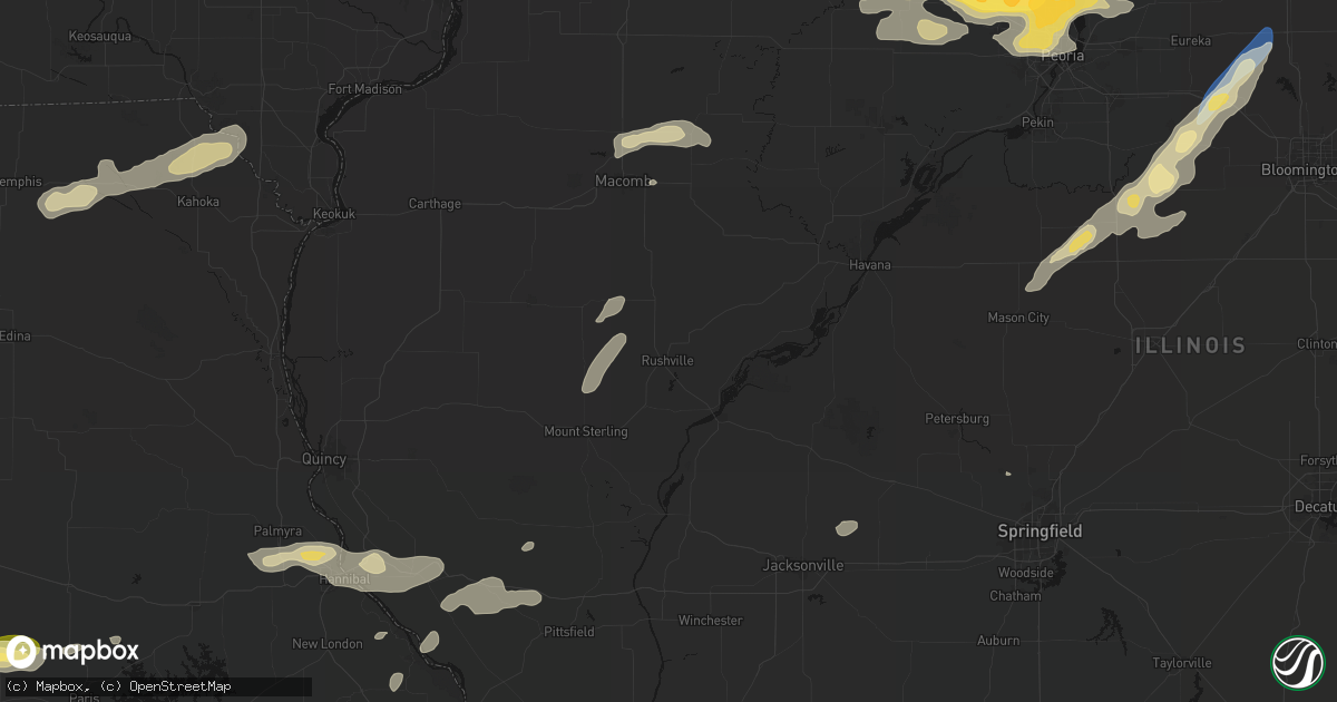 Hail map in Rushville, IL on September 15, 2026