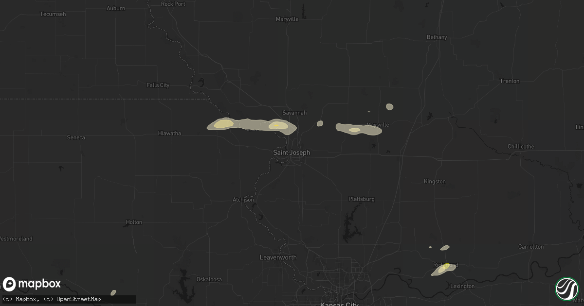 Hail map in Saint Joseph, MO on September 15, 2026