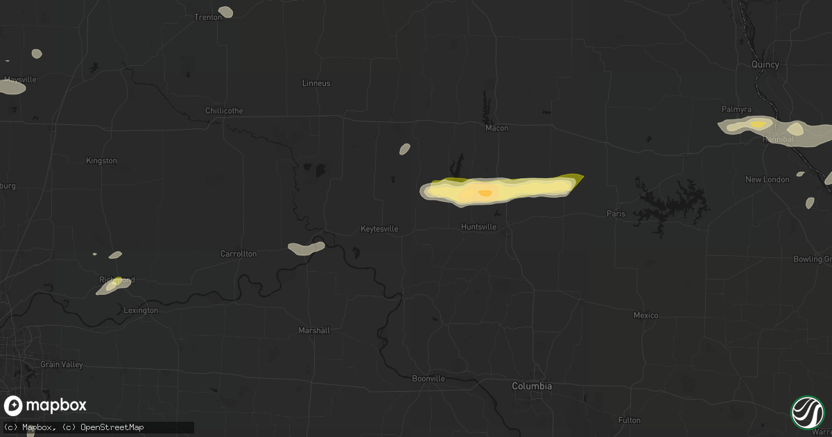 Hail map in Salisbury, MO on September 15, 2026