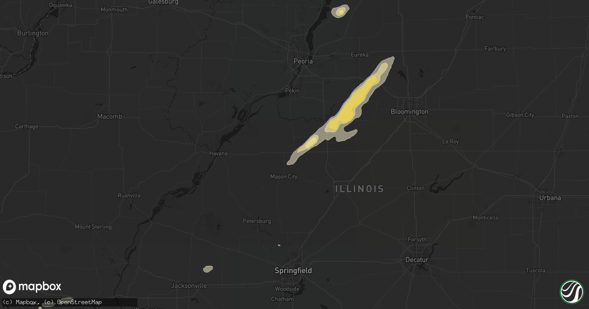 Hail map in San Jose, IL on September 15, 2026