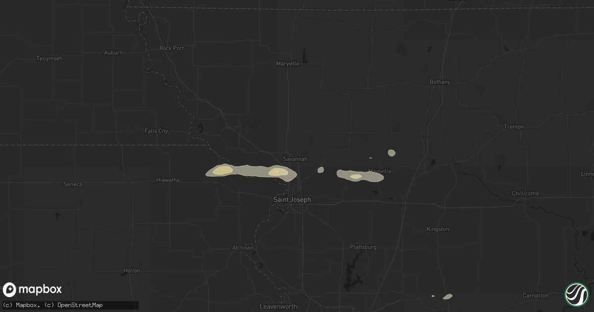 Hail map in Savannah, MO on September 15, 2026
